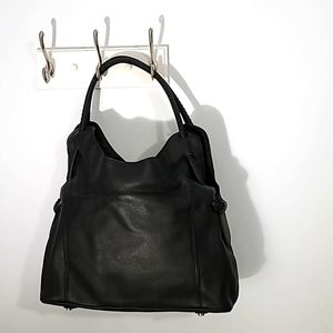 Black Leather Plinio Visona handbag